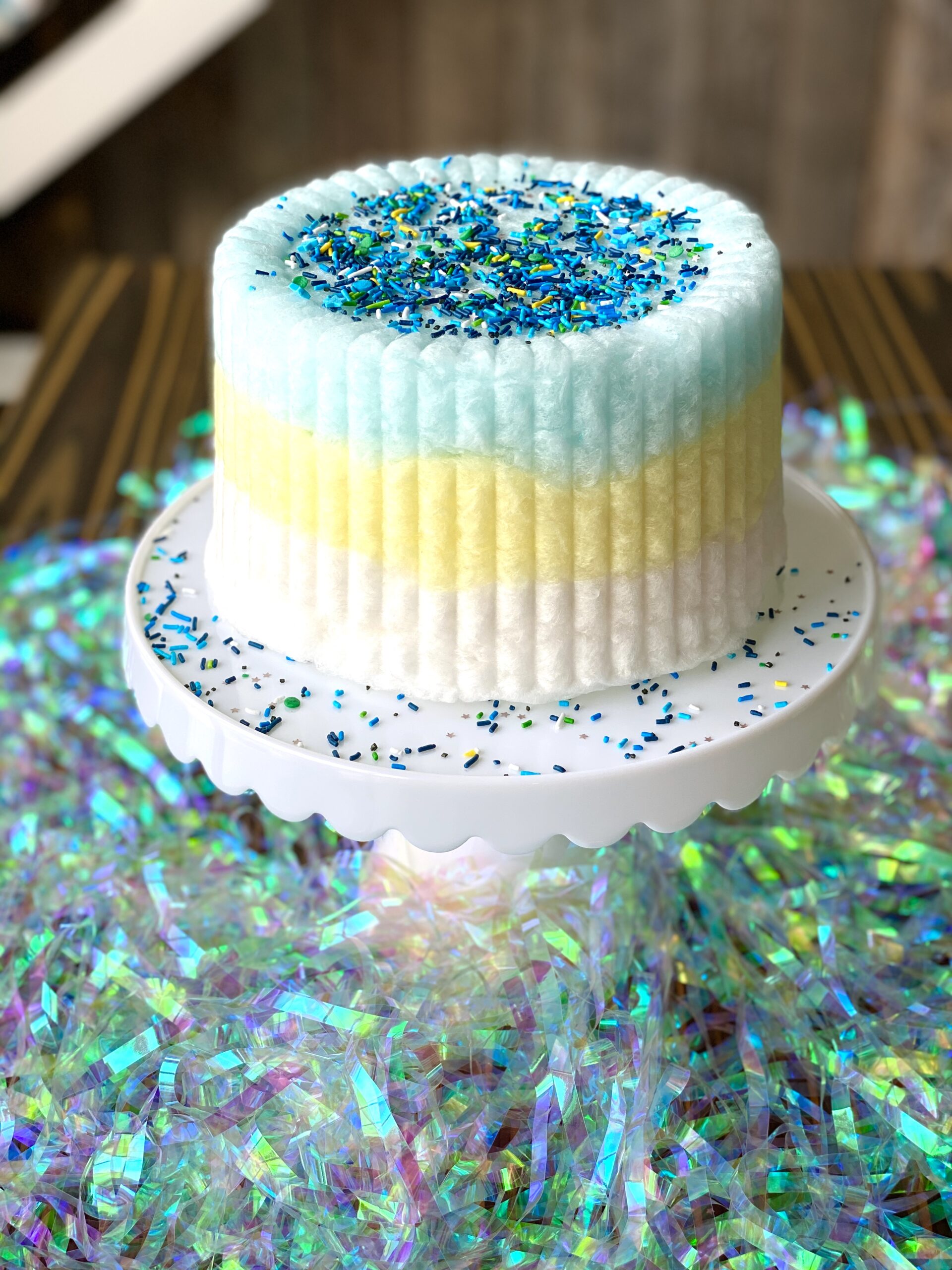 Triple Flavor Cotton Candy Cake